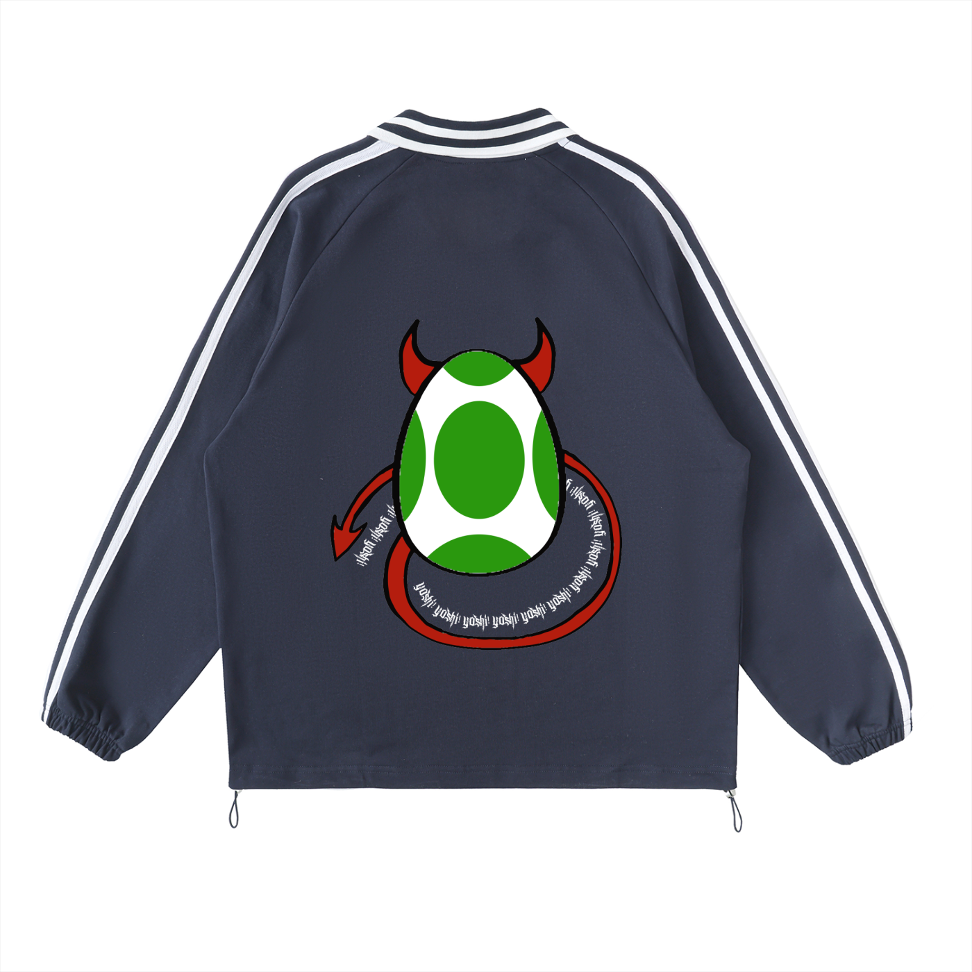 Contrast Striped Lapel Collar Sweatshirt