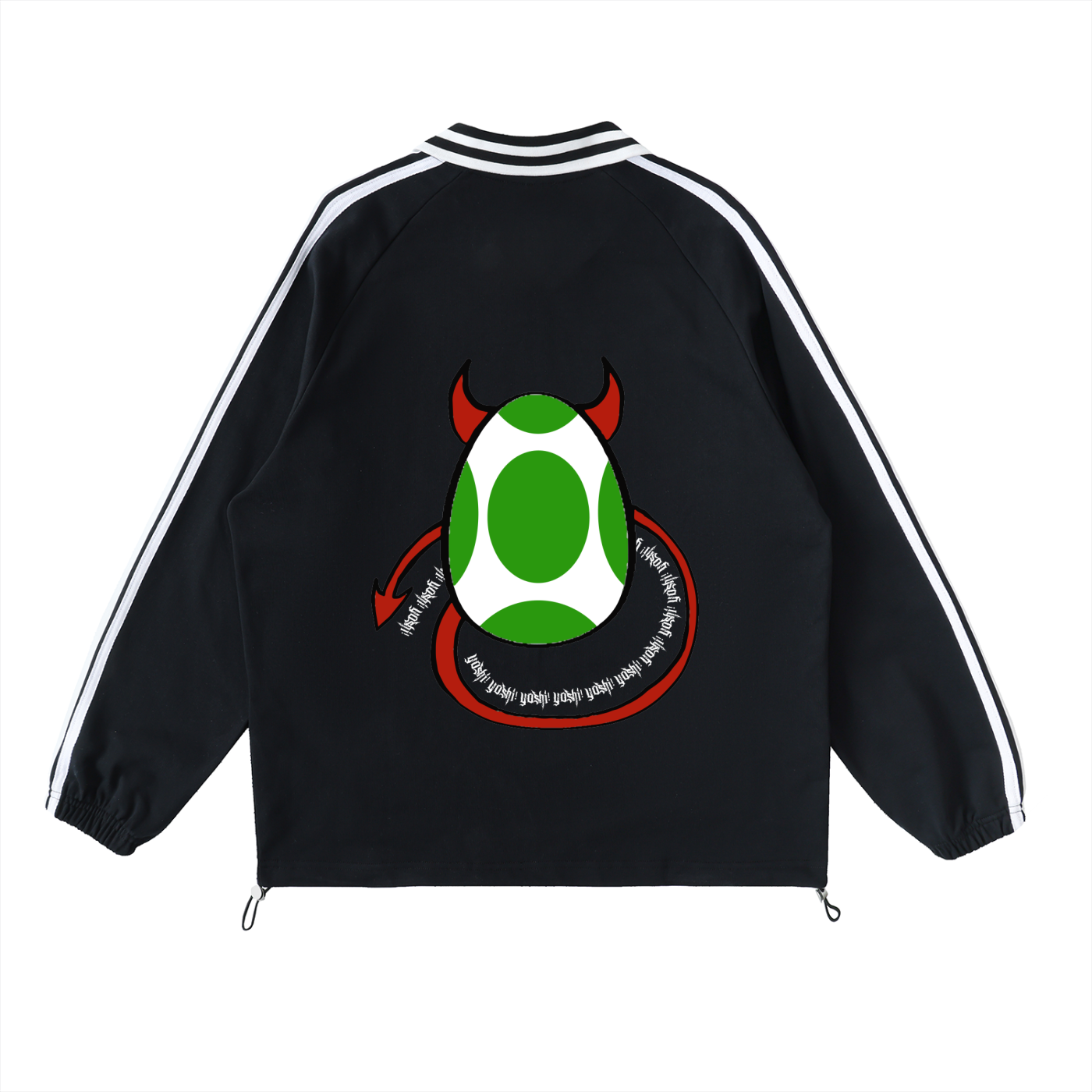 Contrast Striped Lapel Collar Sweatshirt