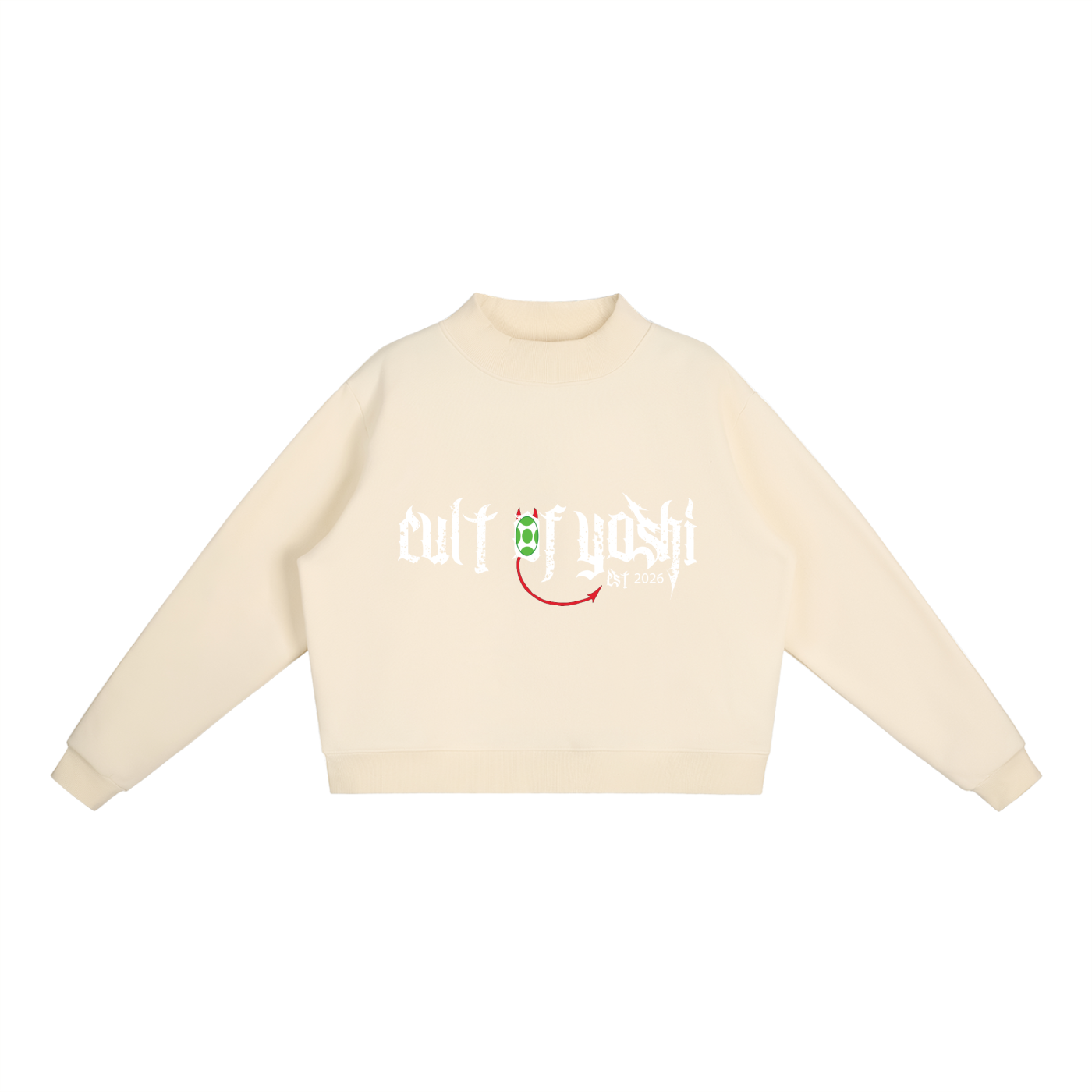 Essential Fleece Mock-Neck Crew Sweatshirt