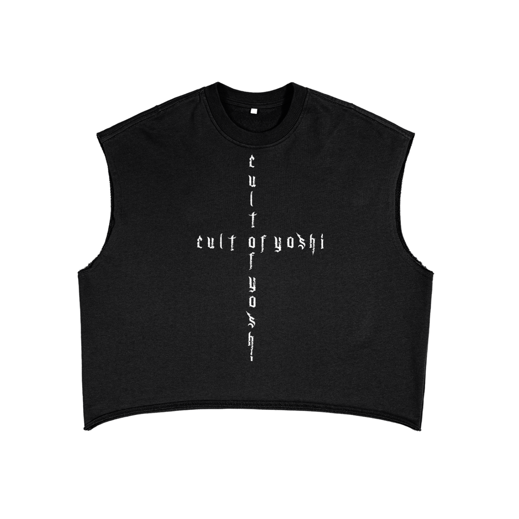 CULT crucifix French Terry Boxy Tank Top